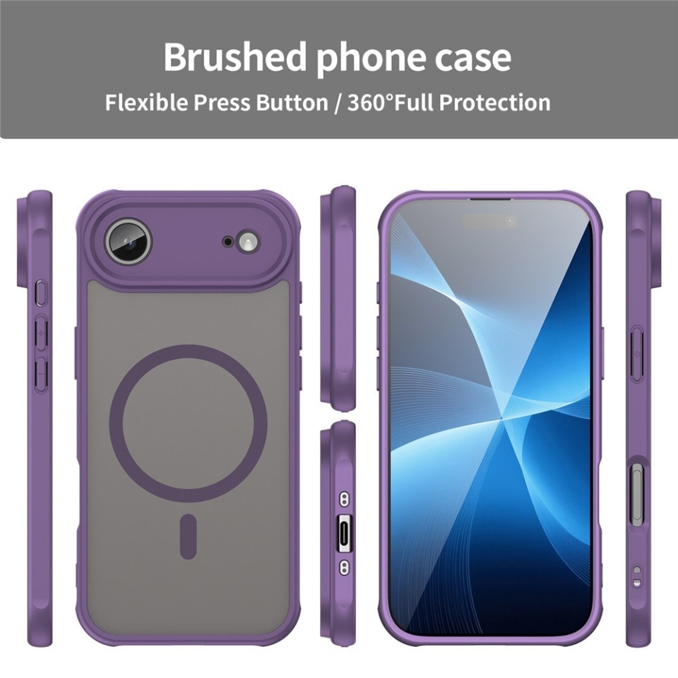Husa pentru iPhone Air, SKYDDAR INNOVATION, HaloFrost MagSafe II, Antisoc, set cu sticker, Mov - 3 | YEO