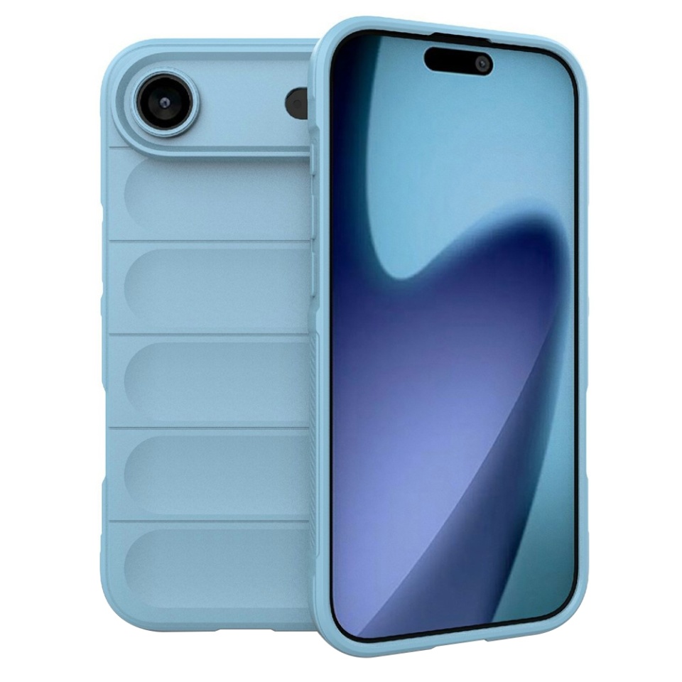 Husa pentru iPhone Air, SKYDDAR INNOVATION, Magic Shield, din Silicon Mat, set cu sticker, Bleu