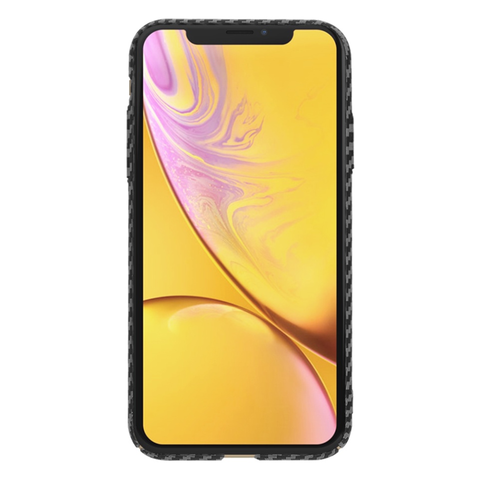 Husa pentru iPhone XR, Finisaj Premium cu Textura de Carbon, Design Elegant, SKDR CarbonFlex - Negru - 1 | YEO