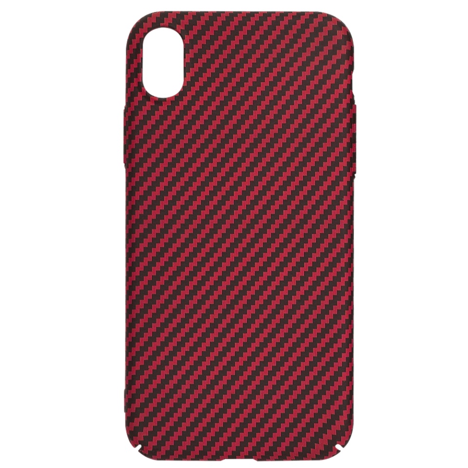 Husa pentru iPhone XR, Finisaj Premium cu Textura de Carbon, Design Elegant, SKDR CarbonFlex - Rosu - 3 | YEO