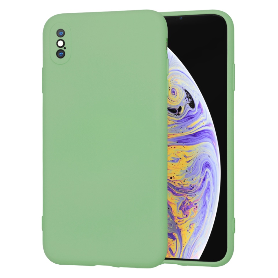 Husa pentru iPhone XS Max din Silicon Catifelat, Protectie Premium, Skyddar SoftElegance - Verde deschis