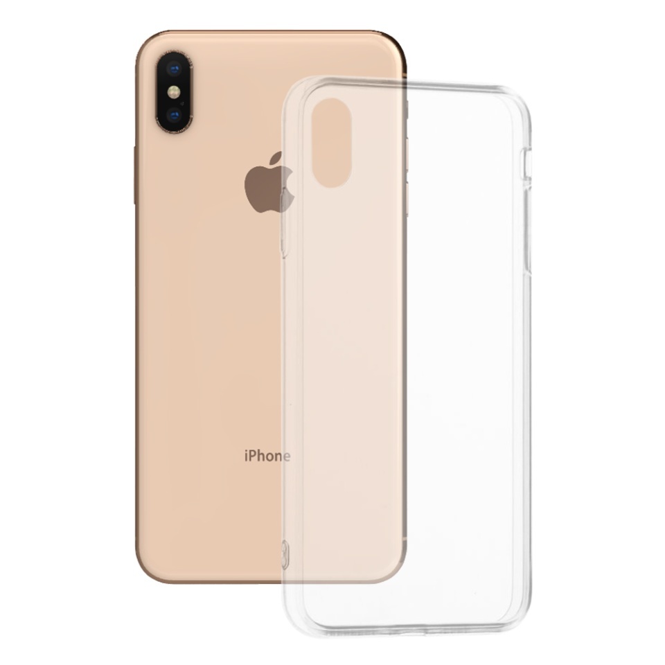 Husa pentru iPhone XS Max, SKYDDAR INNOVATION, ClearGuard, din silicon transparent, set cu sticker, Transparenta