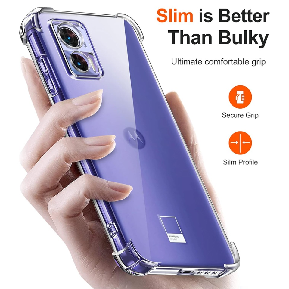 Husa pentru Motorola Edge 30 Neo , SKYDDAR INNOVATION, Shockproof Clear din Silicon Slim, Transparenta, set cu sticker - 3 | YEO