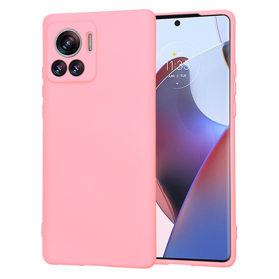 Husa pentru Motorola Edge 30 Ultra din Silicon Catifelat, Protectie Premium, Skyddar SoftElegance - Roz