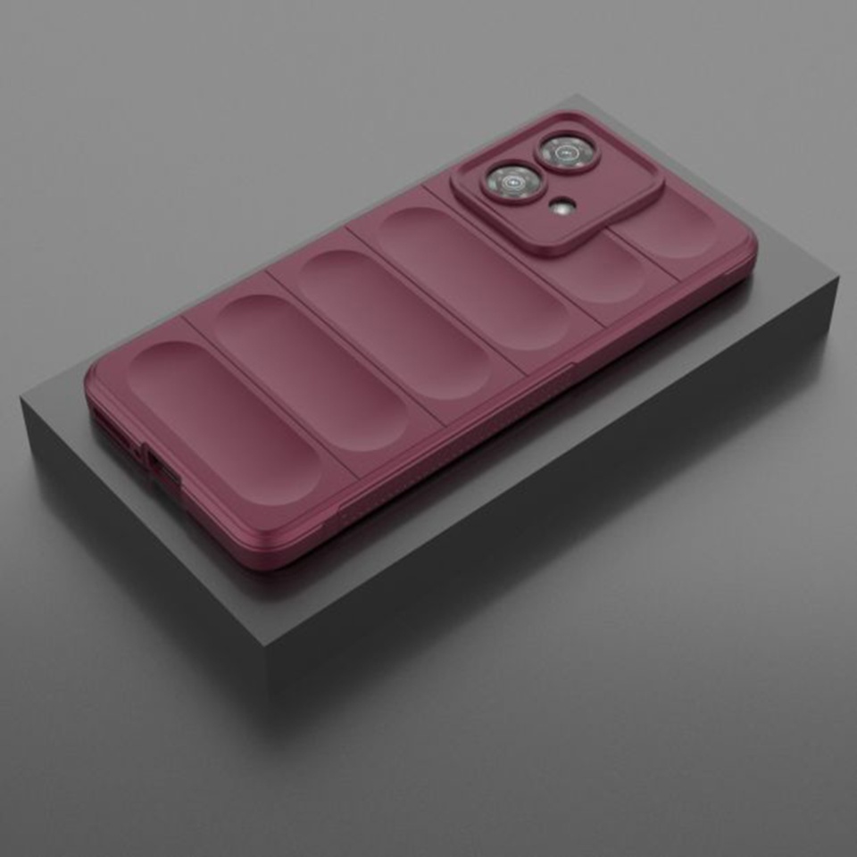 Husa pentru Motorola Edge 40 Neo, SKYDDAR INNOVATION, Magic Shield, din Silicon Mat, set cu sticker, Bordo - 1 | YEO