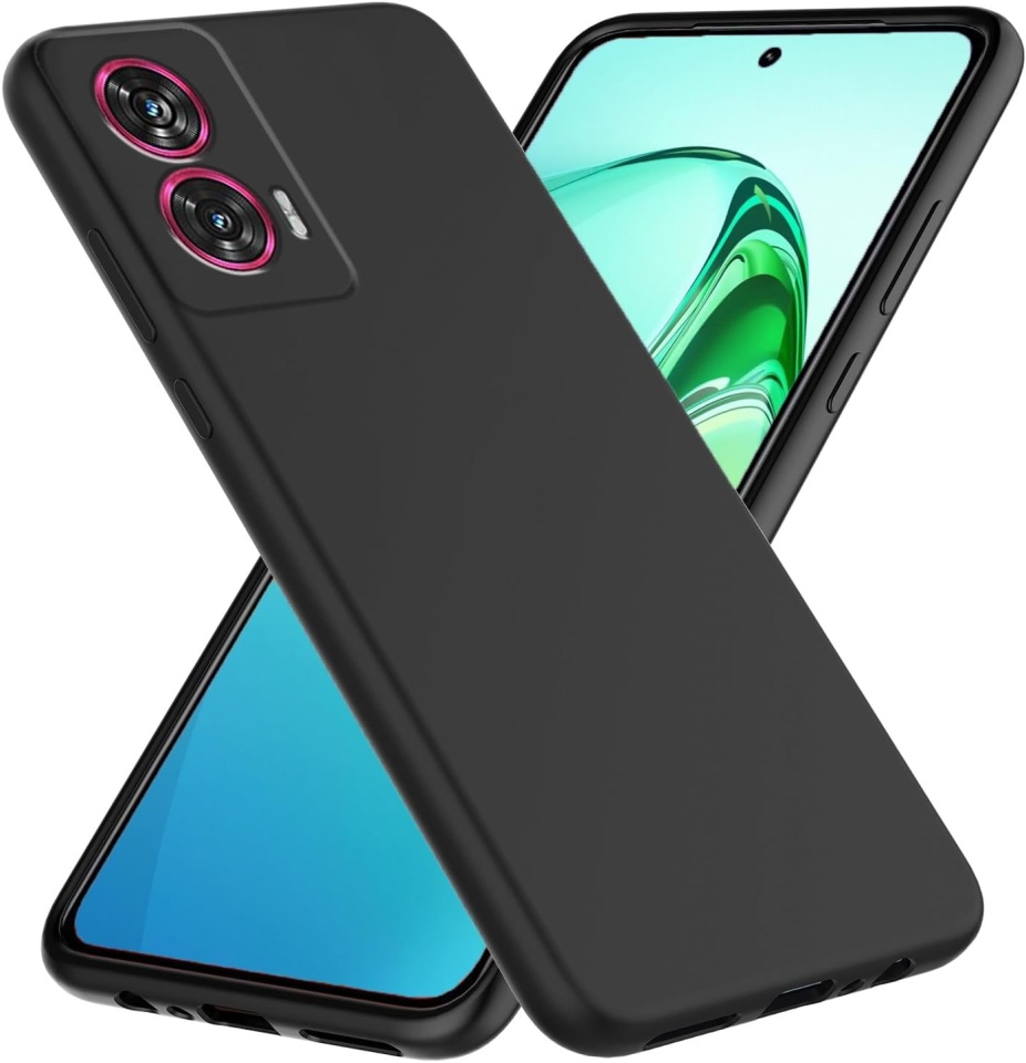 Husa pentru Motorola Edge 50 Fusion din Silicon Catifelat, Protectie Premium, Skyddar SoftElegance - Negru