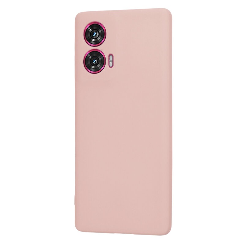 Husa pentru Motorola Edge 50 Fusion din Silicon Catifelat, Protectie Premium, Skyddar SoftElegance - Roz pudra - 2 | YEO