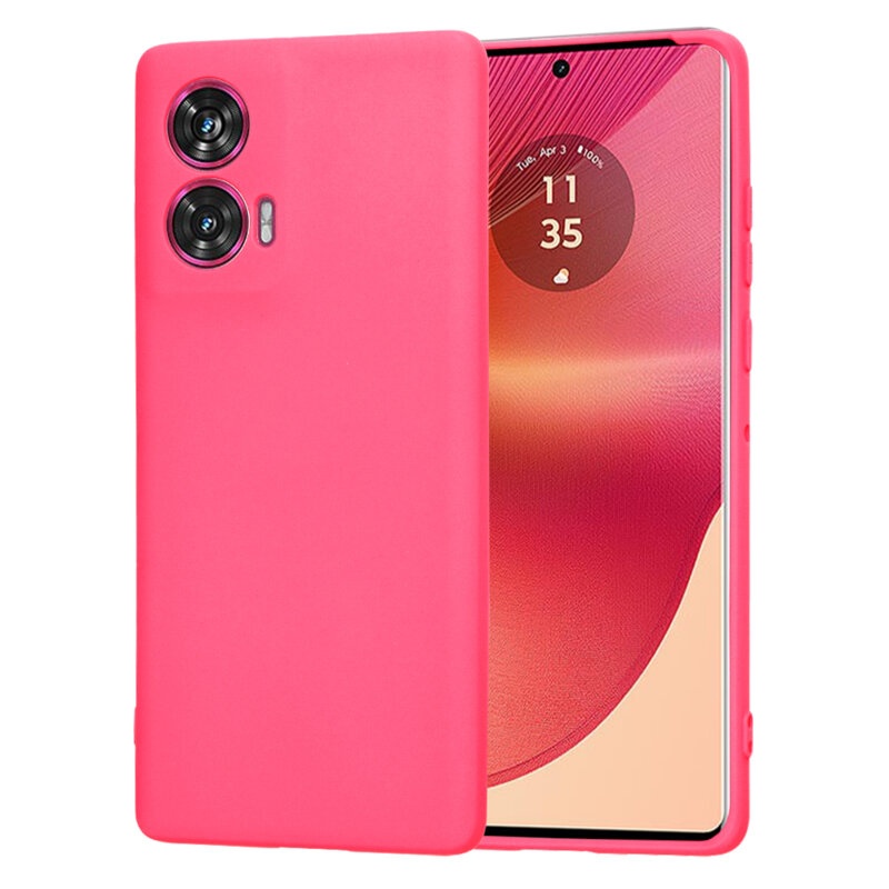Husa pentru Motorola Edge 50 Fusion din Silicon Catifelat, Protectie Premium, Skyddar SoftElegance - Fucsia
