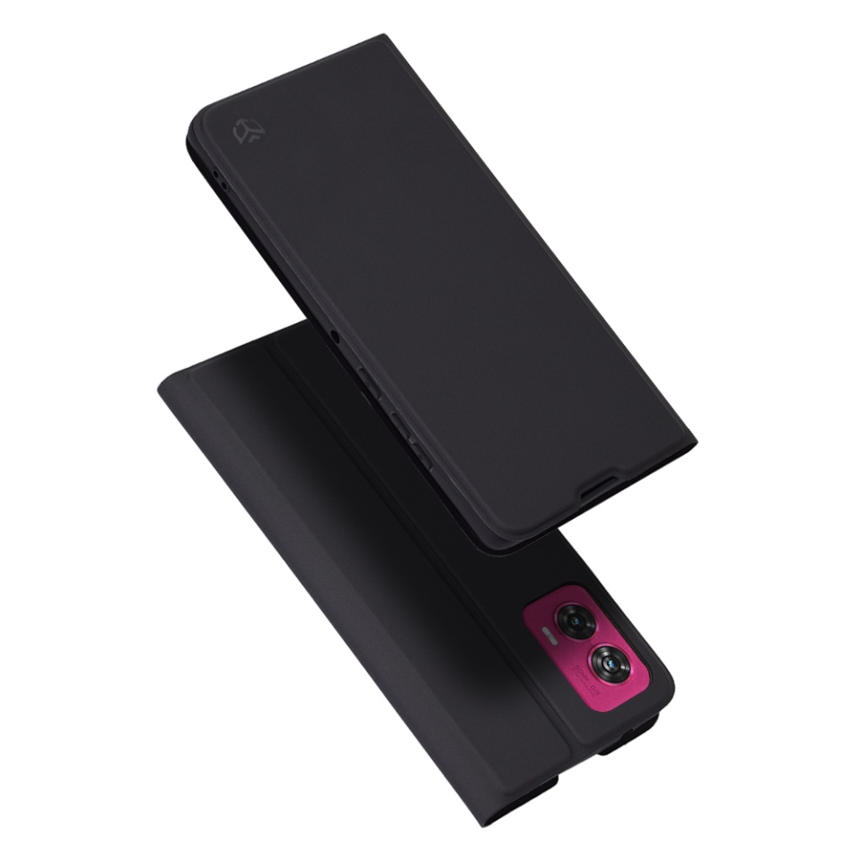 Husa pentru Motorola Edge 50 Fusion, SKYDDAR INNOVATION, Magskin Book, tip Carte cu Portofel Interior, set cu sticker, Negru