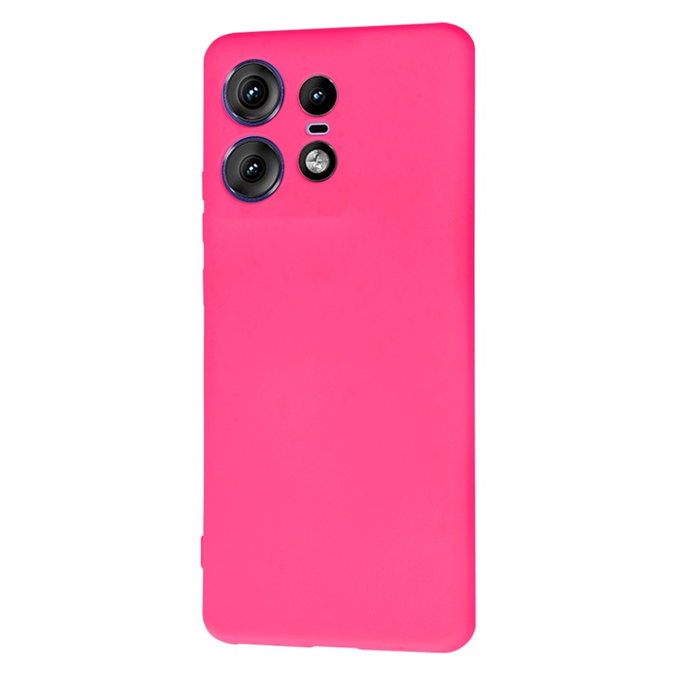 Husa pentru Motorola Edge 50 Pro, SKYDDAR INNOVATION, din Silicon Catifelat, SoftElegance, set cu sticker, Fucsia - 2 | YEO