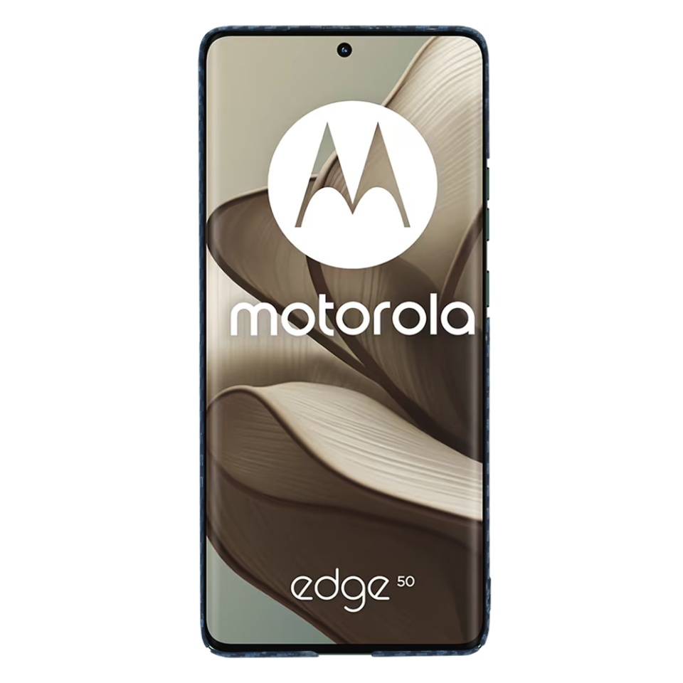 Husa pentru Motorola Edge 50, SKYDDAR INNOVATION, textura carbon, Carbonite FiberShell, set cu sticker, Cyan, - 1 | YEO