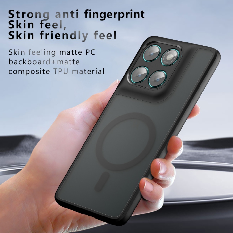 Husa pentru Motorola Edge 60 Fusion / Edge 60, SKYDDAR INNOVATION, PureFrost MagSafe, AntiSoc, set cu sticker, Negru frost - 2 | YEO