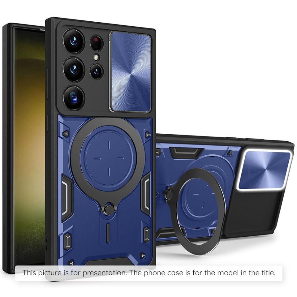 Husa pentru Motorola Edge 60 Fusion, SKYDDAR INNOVATION, SafeCover, Inel Magnetic, Protectie Camera, Albastru, set cu sticker