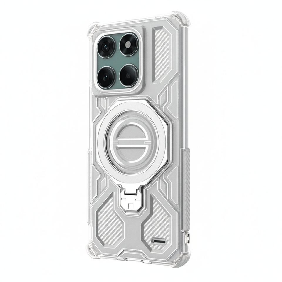 Husa pentru Motorola Edge 60 Pro, Antisoc, SKYDDAR INOVATION, Carbon Shield PRO, Magsafe, set cu sticker, Roz - 1 | YEO