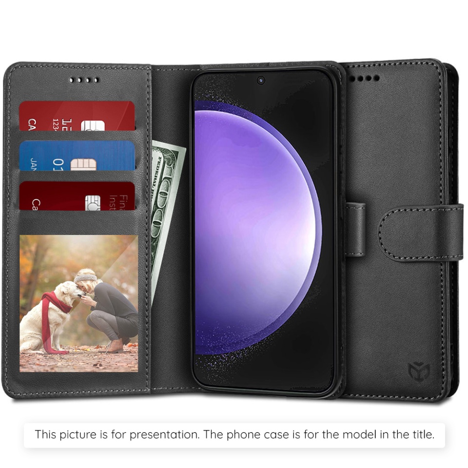 Husa pentru Motorola Edge 60 Pro, SKYDDAR INNOVATION, Diary Book, tip carte, cu Portofel Interior, Antisoc, Negru, set cu sticker