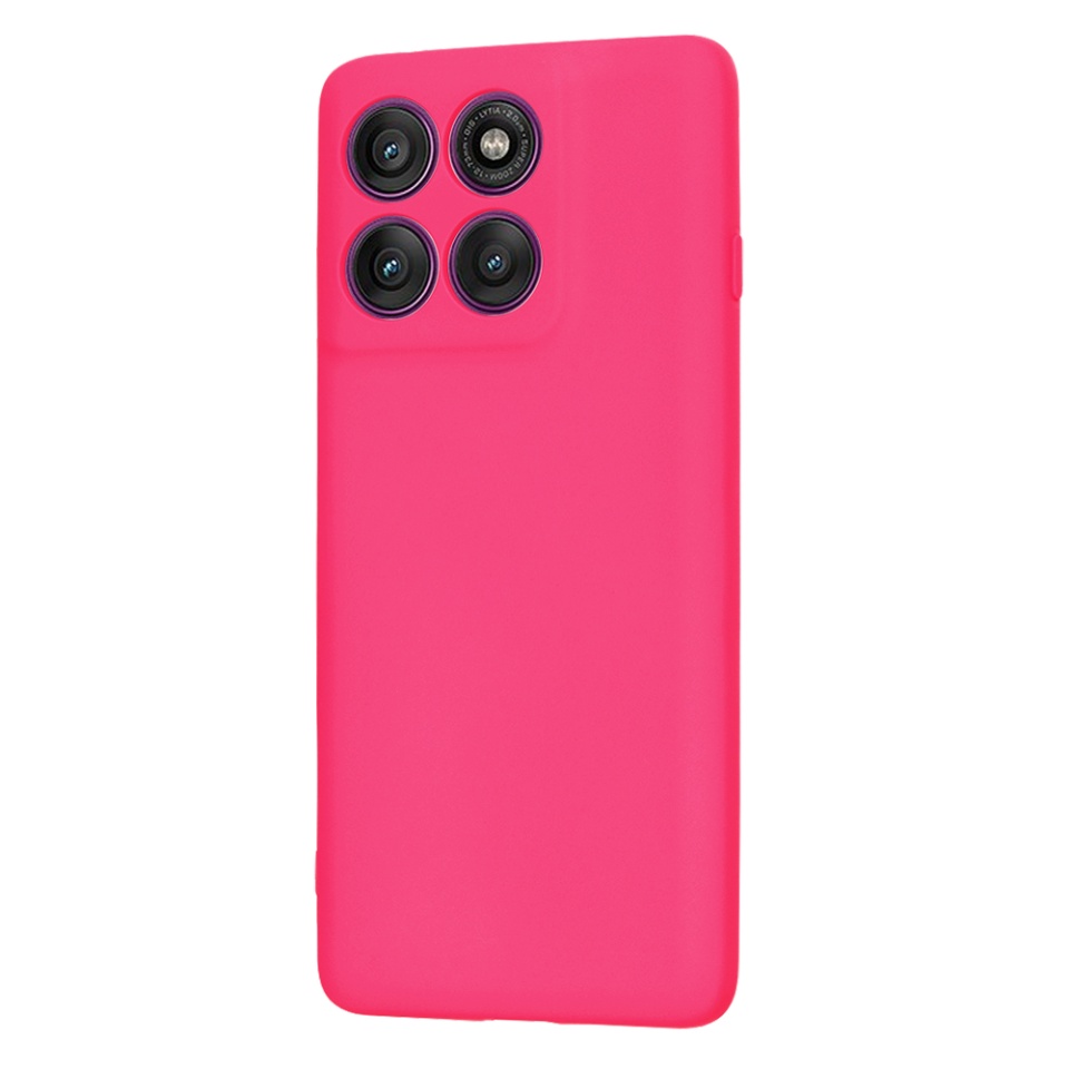 Husa pentru Motorola Edge 60 Pro, SKYDDAR INNOVATION, din Silicon Catifelat, SoftElegance , Fucsia, set cu sticker - 2 | YEO