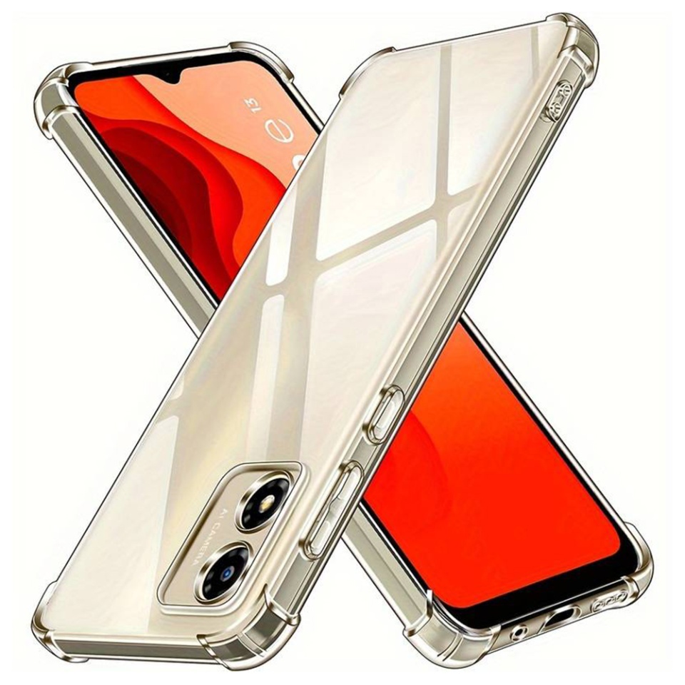 Husa pentru Motorola Moto E13 , SKYDDAR INNOVATION, Shockproof Clear din Silicon Slim, Transparenta, set cu sticker