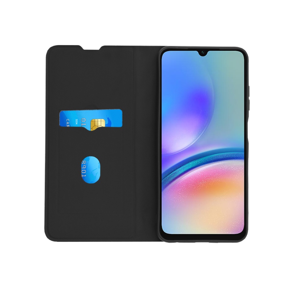 Husa pentru Motorola Moto G04 / Moto G04s / Moto E14, SKYDDAR INNOVATION, Magskin Book, tip Carte cu Portofel Interior, set cu sticker, Negru - 3 | YEO