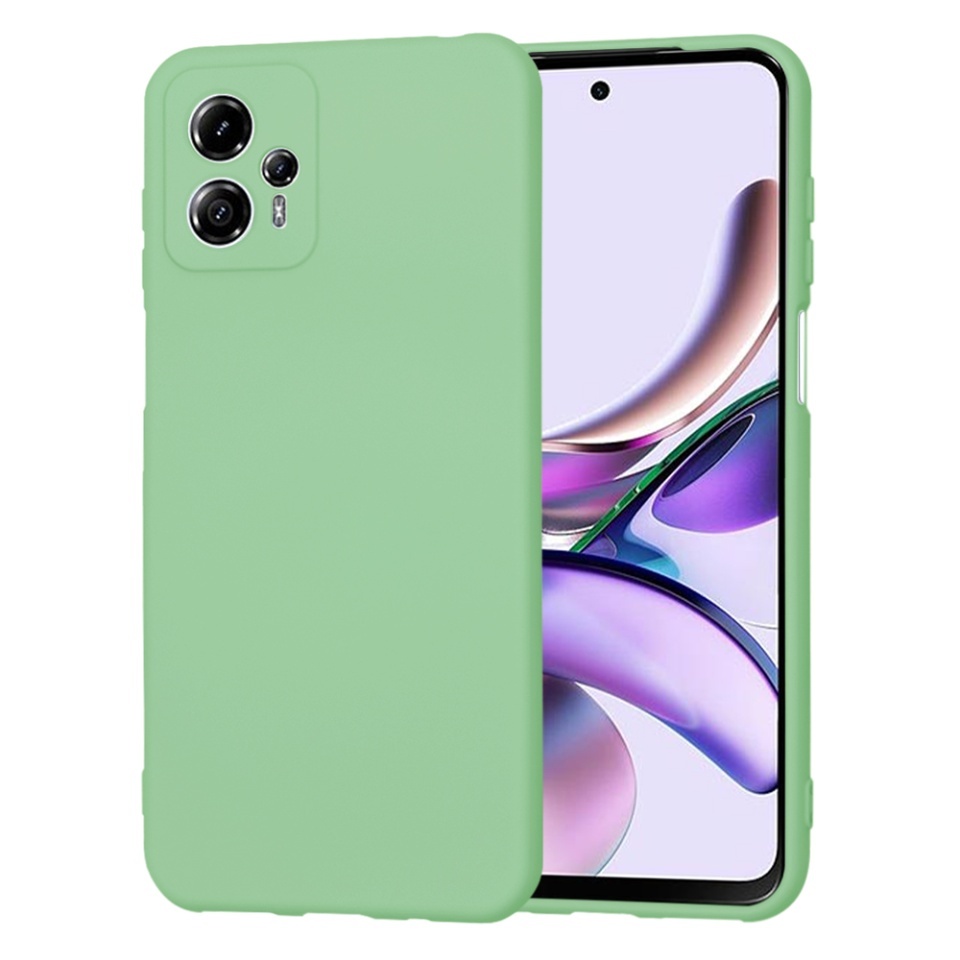 Husa pentru Motorola Moto G13, SKYDDAR INNOVATION, din Silicon Catifelat, SoftElegance, set cu sticker, Verde deschis