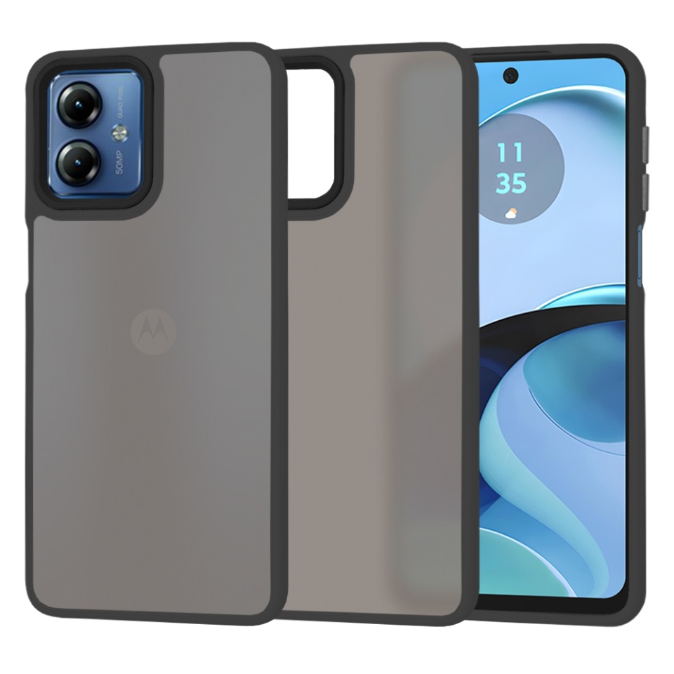 Husa pentru Motorola Moto G14, ce Absoarbe Cele mai Aspre Socuri, Skyddar Frosted - Negru