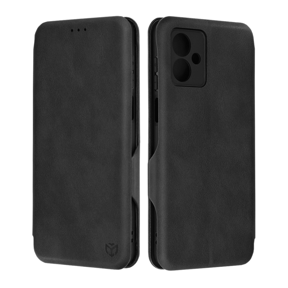 Husa pentru Motorola Moto G14, SKYDDAR INNOVATION, Safe Wallet tip carte din Piele Ecologica, Suport Carduri, Inchidere Magnetica, Negru, set cu sticker