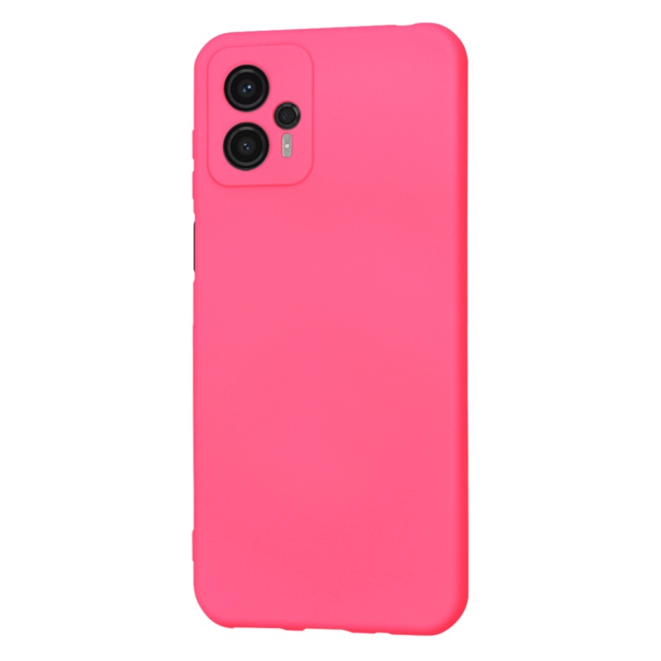 Husa pentru Motorola Moto G23, SKYDDAR INNOVATION, din Silicon Catifelat, SoftElegance, set cu sticker, Fucsia - 2 | YEO