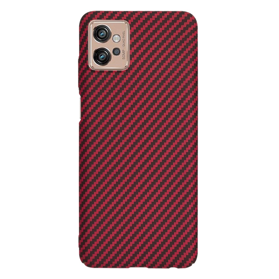 Husa pentru Motorola Moto G32, Finisaj Premium cu Textura de Carbon, Design Elegant, SKDR CarbonFlex - Rosu - 2 | YEO
