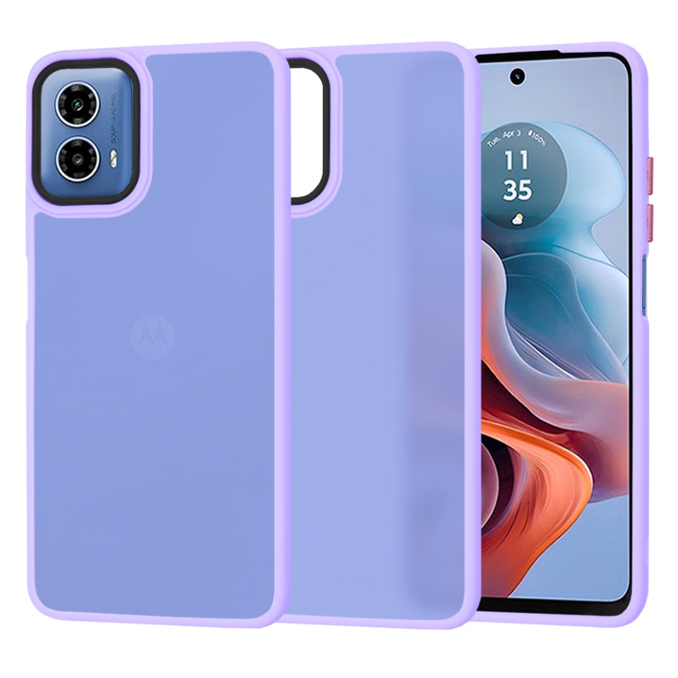 Husa pentru Motorola Moto G34, ce Absoarbe Cele mai Aspre Socuri, Skyddar Frosted - Mov deschis