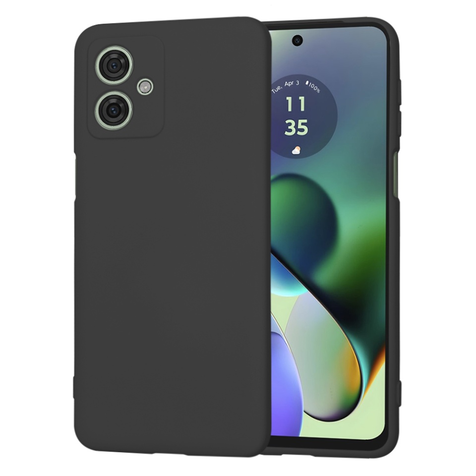 Husa pentru Motorola Moto G54 din Silicon Catifelat, Protectie Premium, Skyddar SoftElegance - Negru