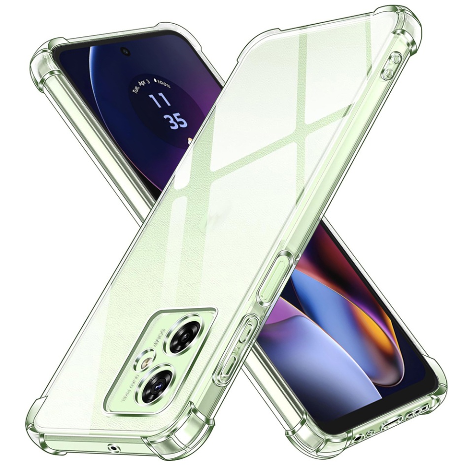 Husa pentru Motorola Moto G54 Power Edition / Moto G64 , SKYDDAR INNOVATION, Shockproof Clear din Silicon Slim, Transparenta, set cu sticker