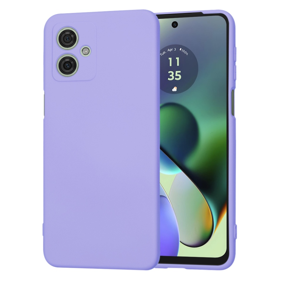 Husa pentru Motorola Moto G55 din Silicon Catifelat, Protectie Premium, Skyddar SoftElegance - Violet
