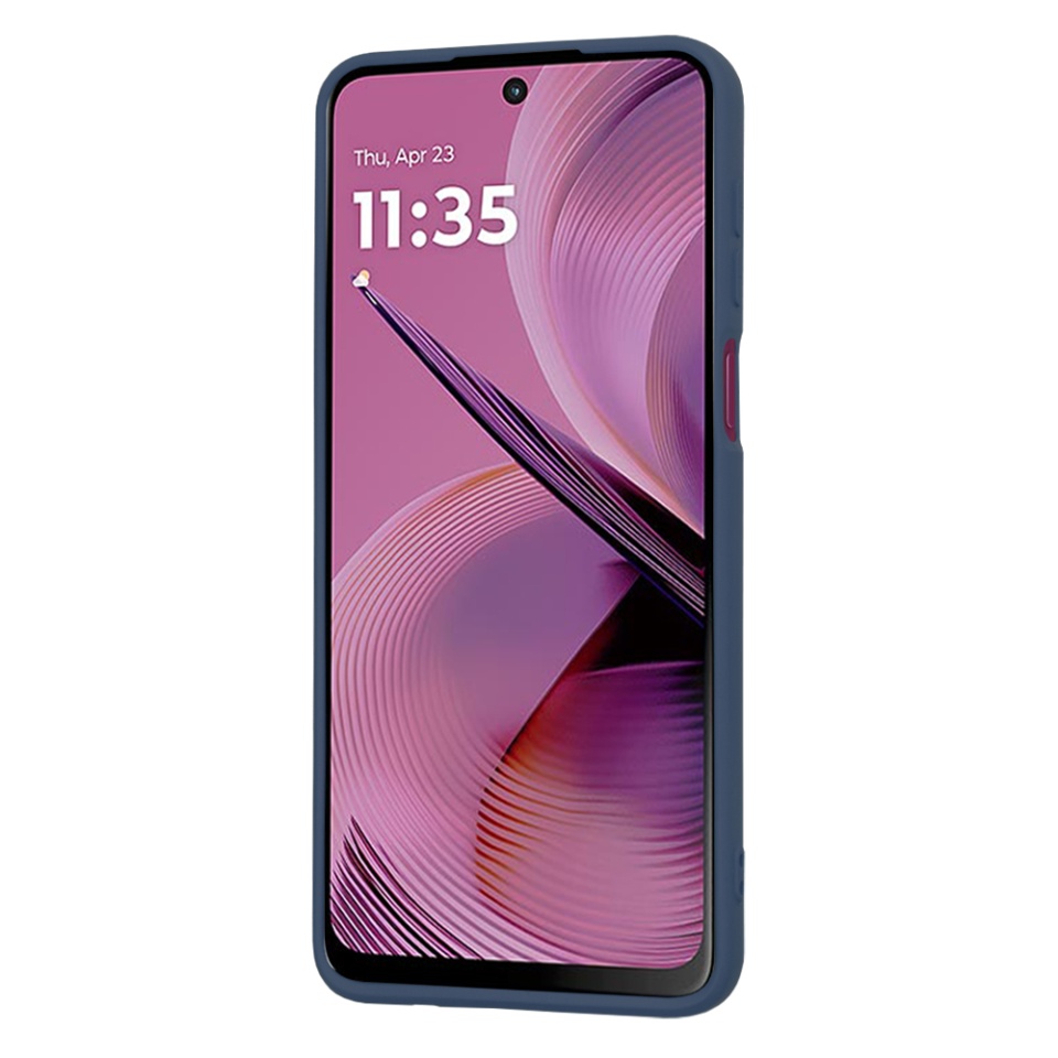 Husa pentru Motorola Moto G55 din Silicon Catifelat, Protectie Premium, Skyddar SoftElegance - Bleumarin - 2 | YEO