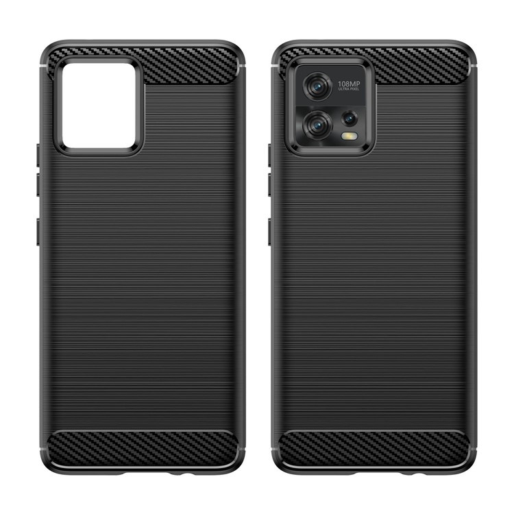 Husa pentru Motorola Moto G72 din silicon, SLIM, cu textură Fibra Carbon Skyddar - Negru - 1 | YEO