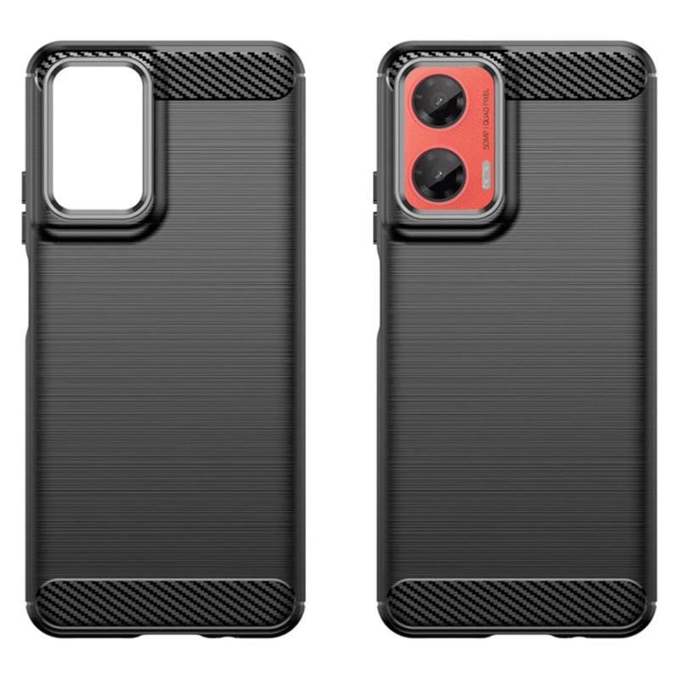 Husa pentru Motorola Moto G75 din Silicon Premium, Slim, cu textura Fibra Carbon - Albastru - 1 | YEO