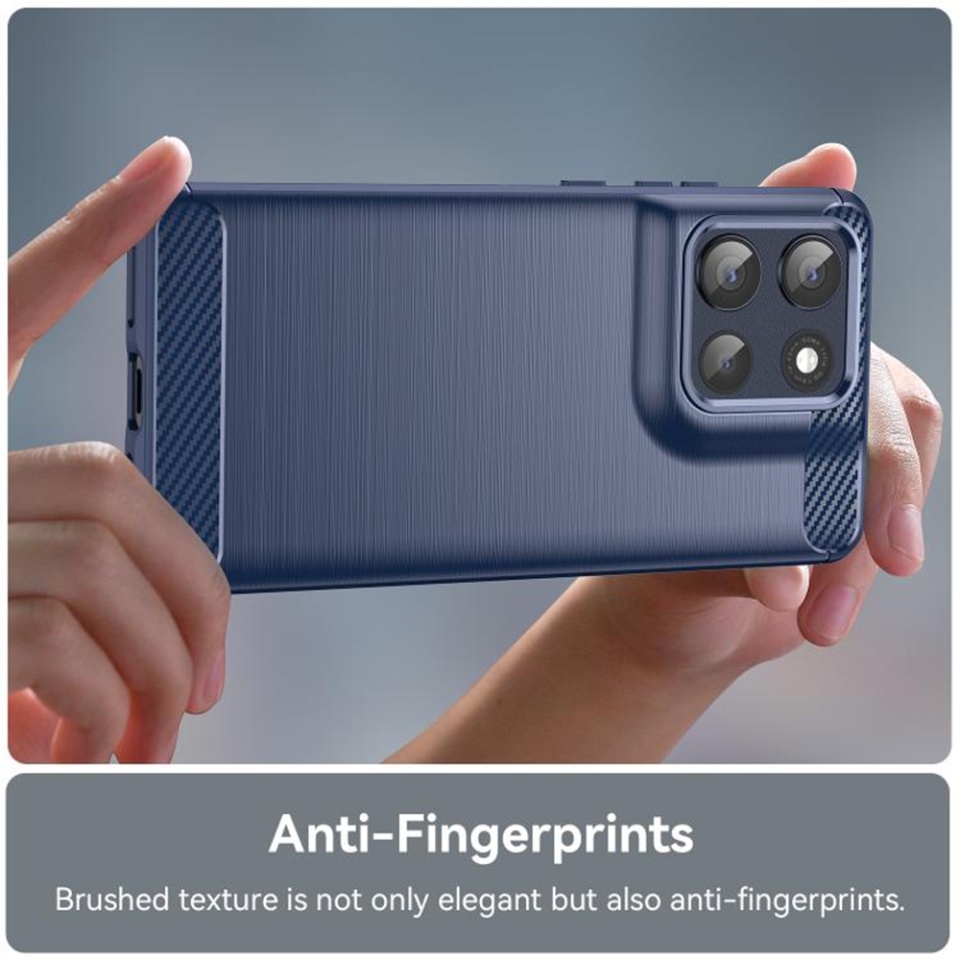 Husa pentru Motorola Moto G86, SKYDDAR INNOVATION, CarbonFiber, Antisoc, set cu sticker, Albastru - 1 | YEO
