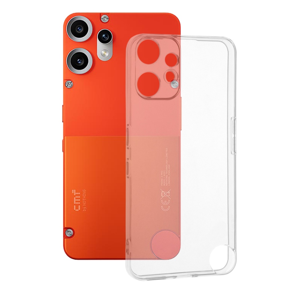 Husa pentru Nothing CMF Phone 2 Pro, SKYDDAR INNOVATION, ClearGuard, din silicon transparent, set cu sticker, Transparenta