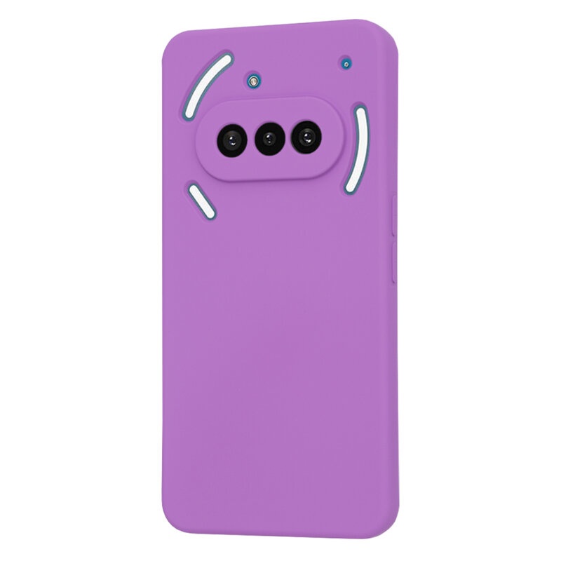 Husa pentru Nothing Phone (3a), SKYDDAR INNOVATION, SoftElegance din Silicon Catifelat, set cu sticker, Mov - 2 | YEO