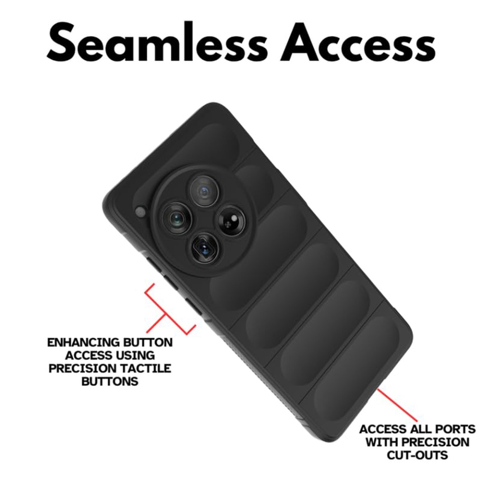 Husa pentru OnePlus 12, SKYDDAR INNOVATION, Magic Shield, din Silicon Mat, set cu sticker, Negru - 1 | YEO