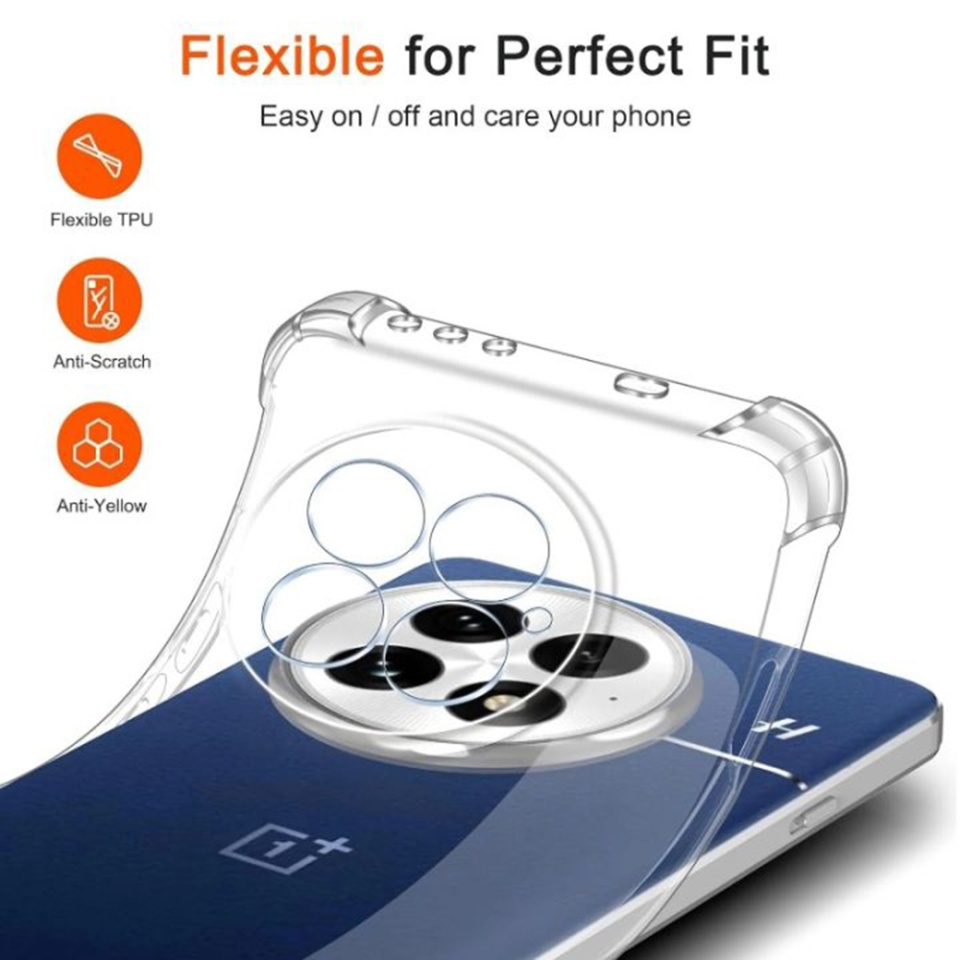 Husa pentru OnePlus 13R , SKYDDAR INNOVATION, Shockproof Clear din Silicon Slim, Transparenta, set cu sticker - 1 | YEO