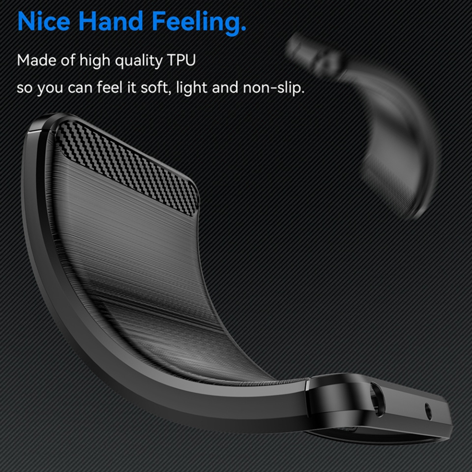 Husa pentru OnePlus Nord 4 din Silicon Premium, Slim, cu textura Fibra Carbon - Negru - 1 | YEO