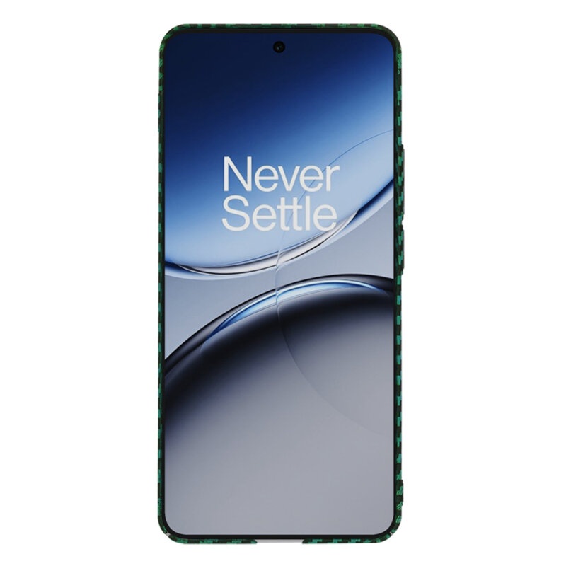 Husa pentru OnePlus Nord 4, Finisaj Premium cu Textura de Carbon, Design Elegant, SKDR CarbonFlex - Verde - 1 | YEO