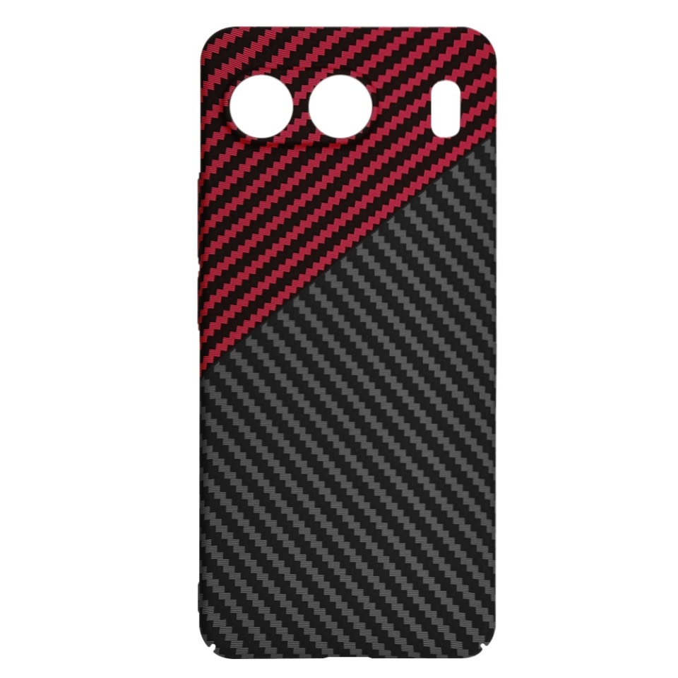 Husa pentru OnePlus Nord 4, SKYDDAR INNOVATION, textura carbon, Carbonite FiberShell, set cu sticker, Rosu inchis, - 3 | YEO
