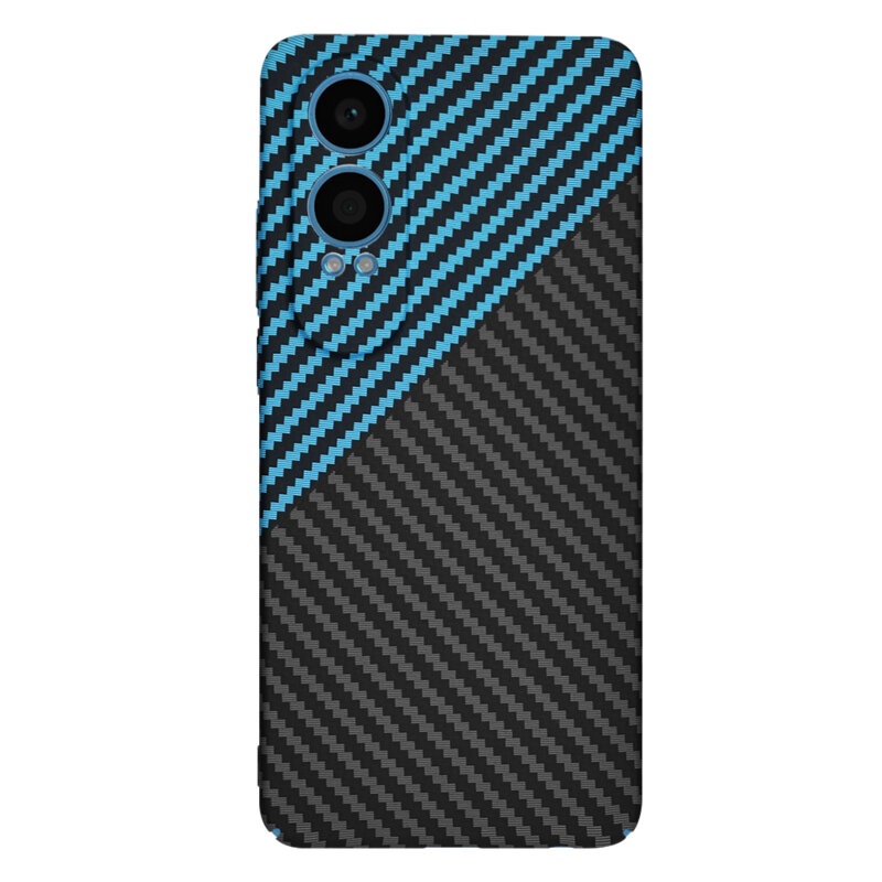 Husa pentru OnePlus Nord CE4 Lite, Finisaj Premium cu Textura de Carbon, Design Elegant, SKDR CarbonFlex - Bleu - 2 | YEO