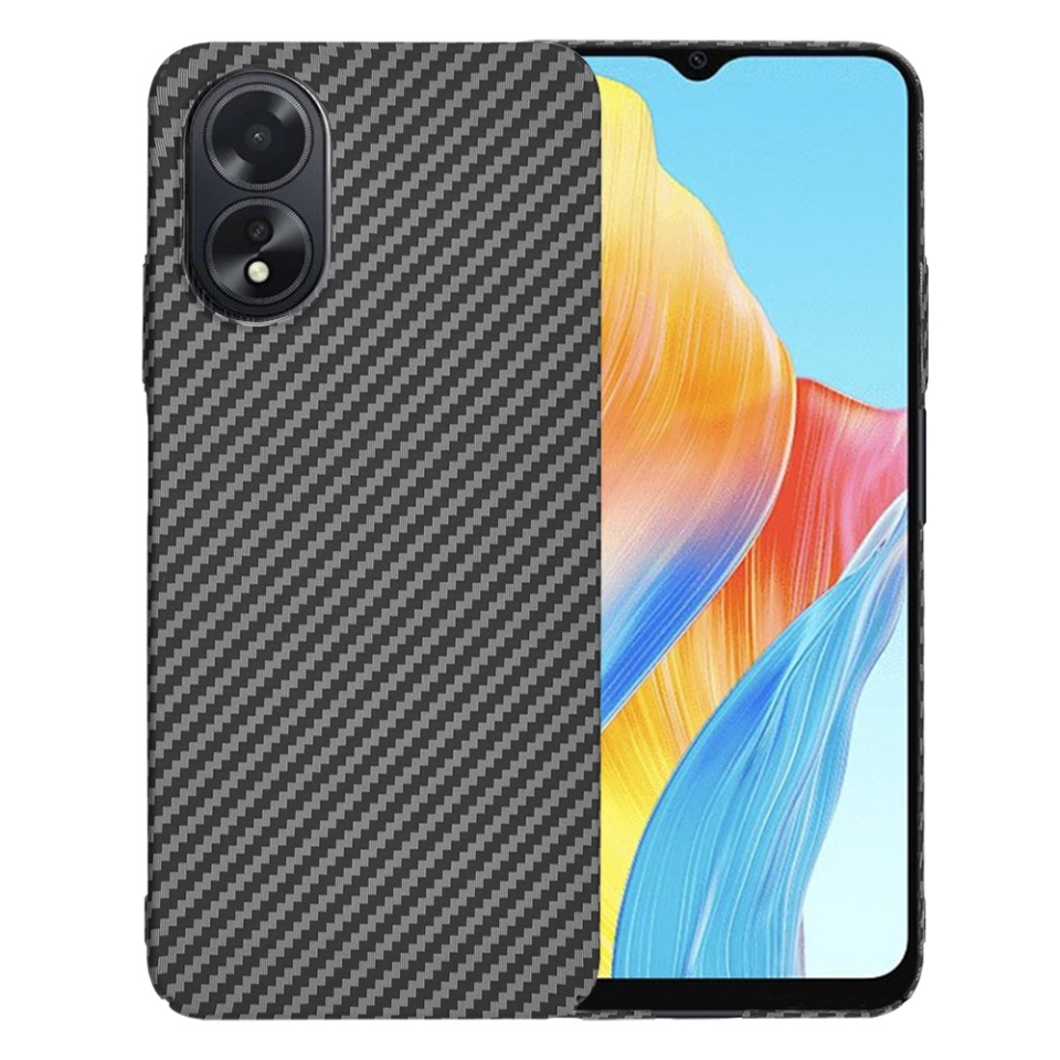 Husa pentru Oppo A38 / A18, Finisaj Premium cu Textura de Carbon, Design Elegant, SKDR CarbonFlex - Negru