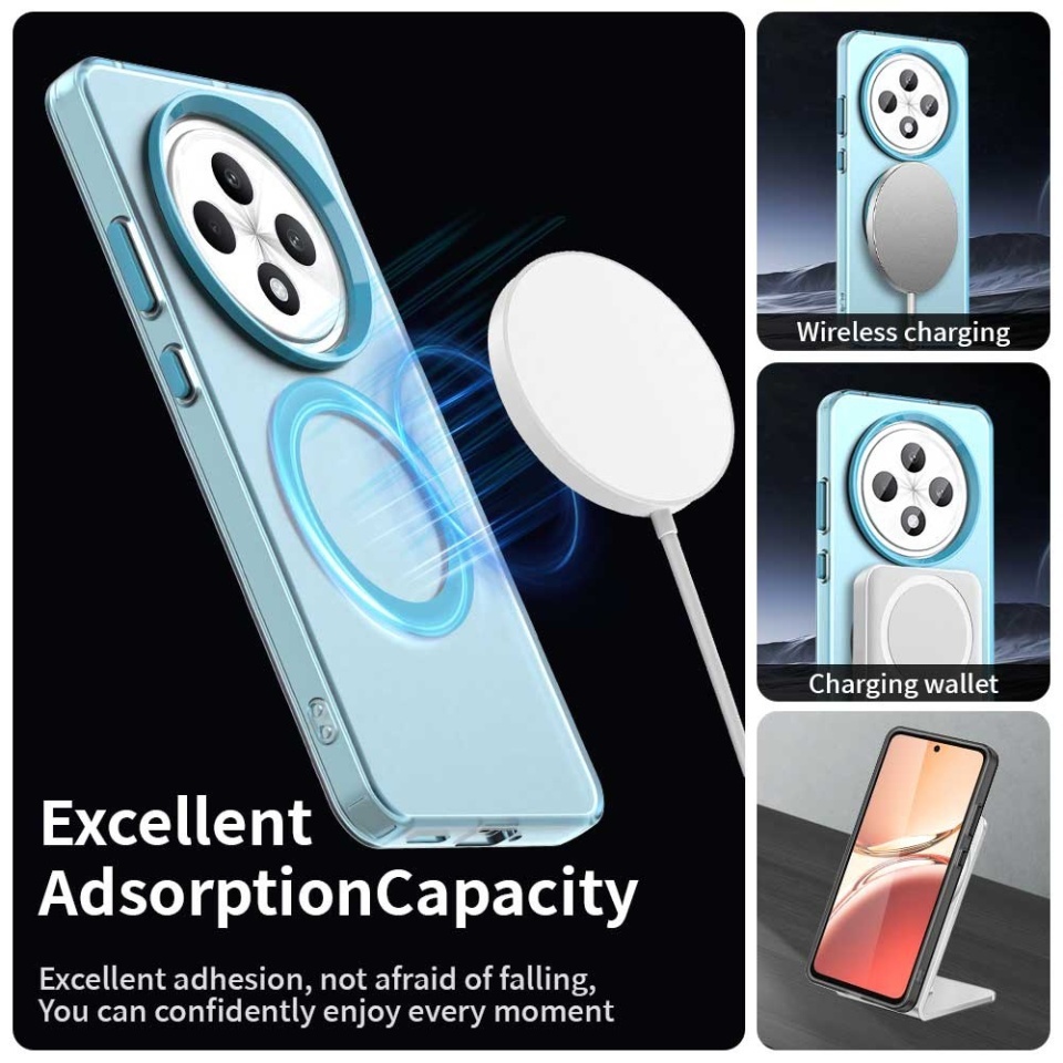 Husa pentru Oppo A40 4G / A60 5G, SKYDDAR INOVATION, CandyCase, Magsafe, set cu sticker, Albastru - 3 | YEO