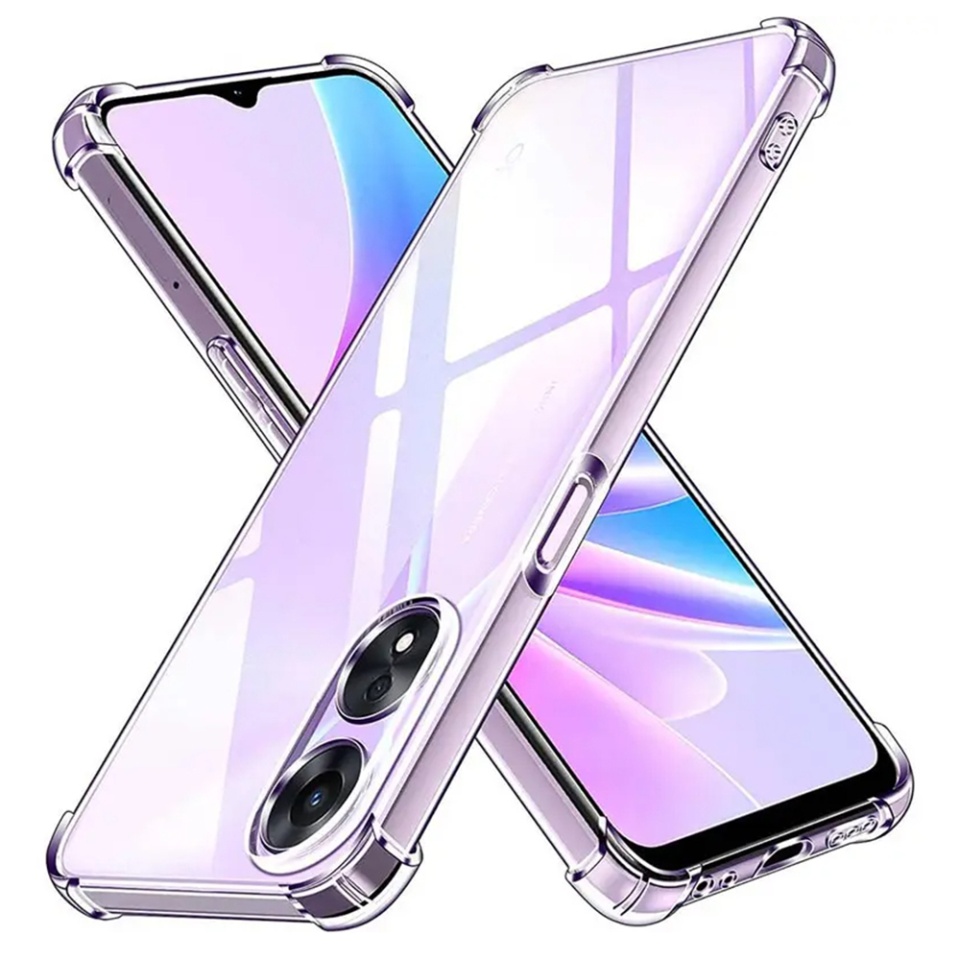 Husa pentru Oppo A58 5G / A78 5G , SKYDDAR INNOVATION, Shockproof Clear din Silicon Slim, Transparenta, set cu sticker