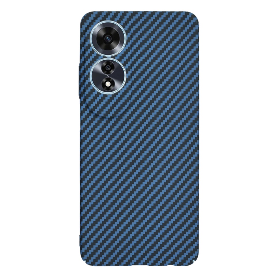 Husa pentru Oppo A60 4G, Finisaj Premium cu Textura de Carbon, Design Elegant, SKDR CarbonFlex - Cyan - 2 | YEO