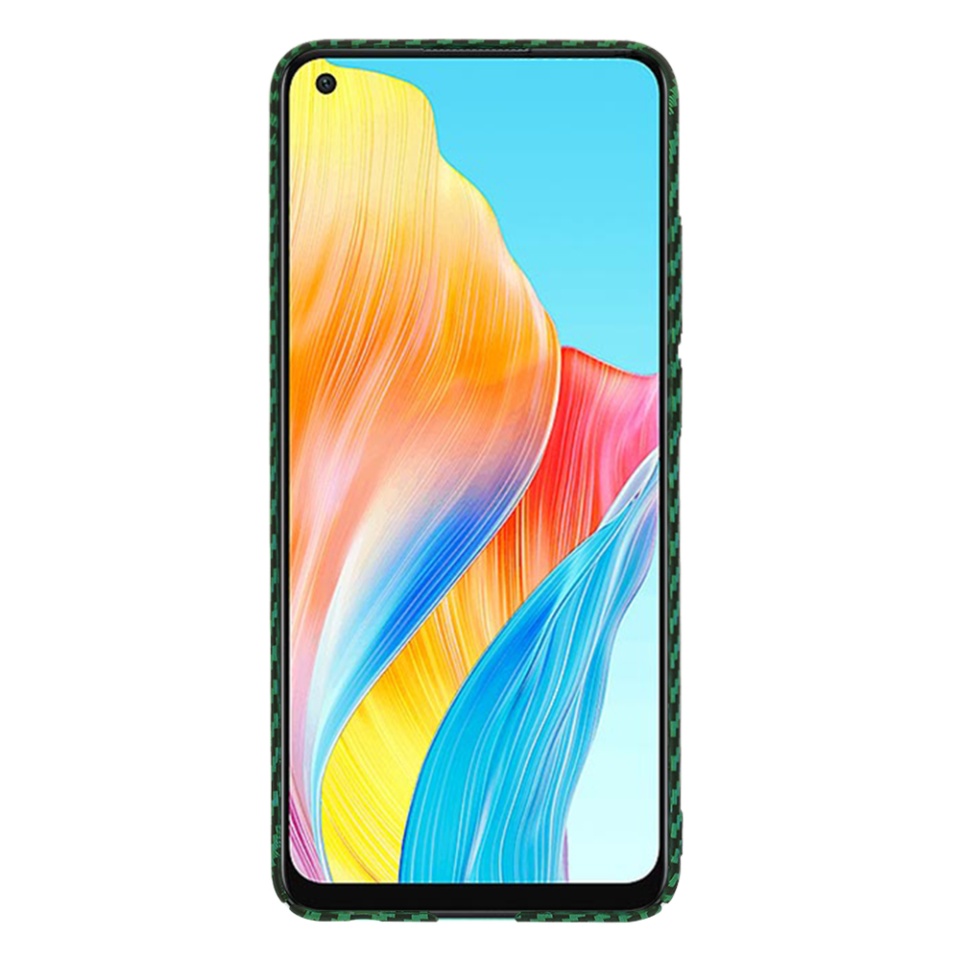 Husa pentru Oppo A78 4G, Finisaj Premium cu Textura de Carbon, Design Elegant, SKDR CarbonFlex - Verde - 1 | YEO