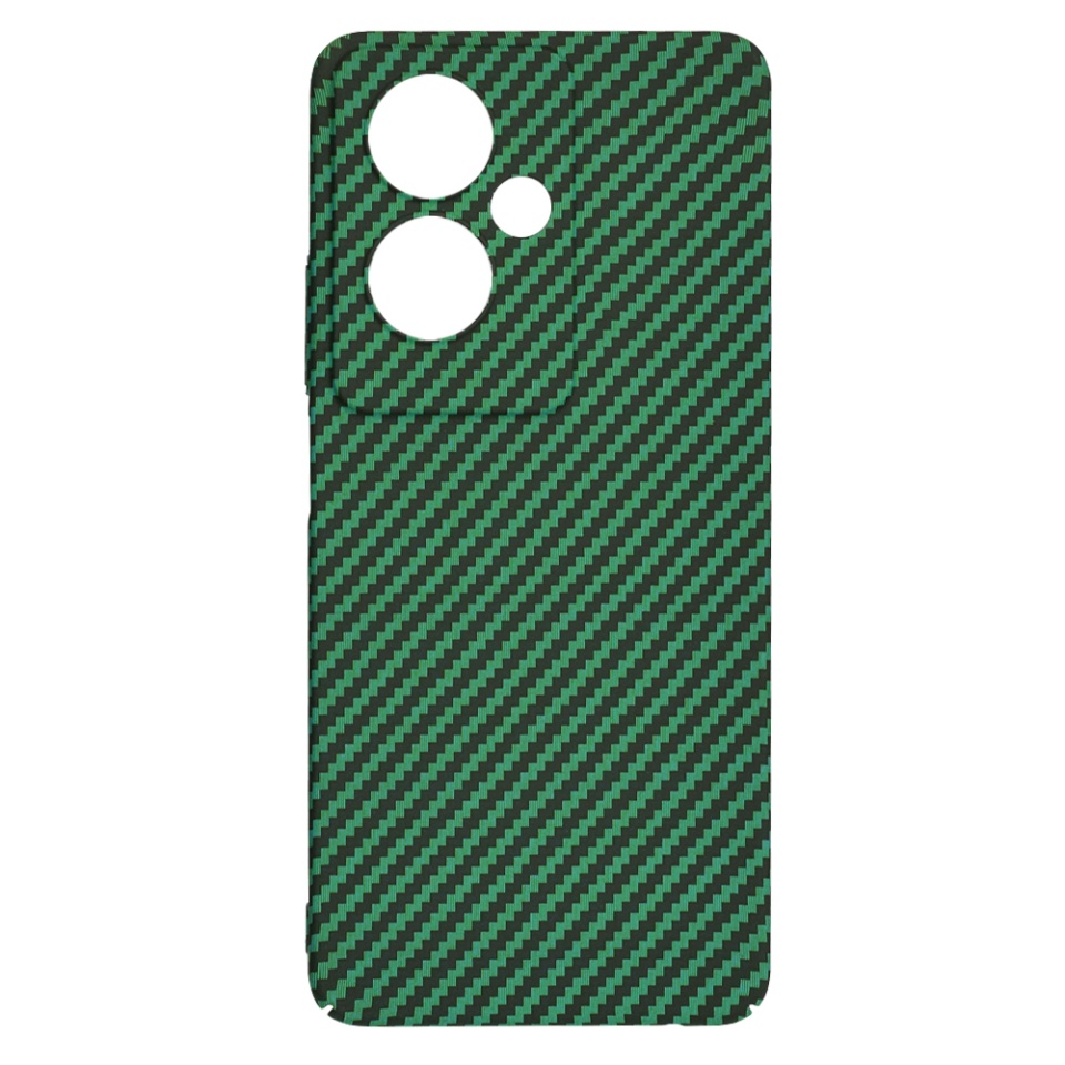 Husa pentru Oppo A79 5G / OnePlus Nord N30 SE, Finisaj Premium cu Textura de Carbon, Design Elegant, SKDR CarbonFlex - Verde - 3 | YEO