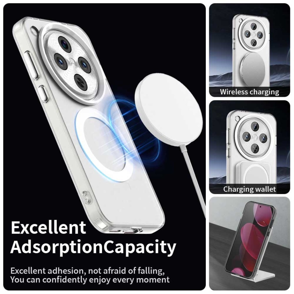 Husa pentru Oppo Find X8 Pro, SKYDDAR INOVATION, CandyCase, Magsafe, set cu sticker, Alb - 1 | YEO